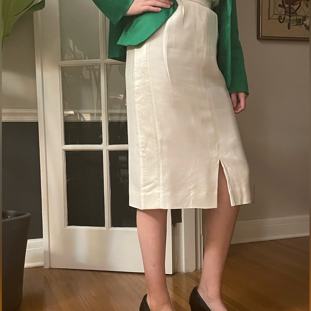 louis feraud vintage white skirt